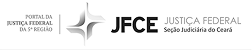 Logo of Justiça Federal do Ceará with text 'Portal da Justiça Federal da 5ª Região' and 'JFCE Justiça Federal Seção Judiciária do Ceará'.